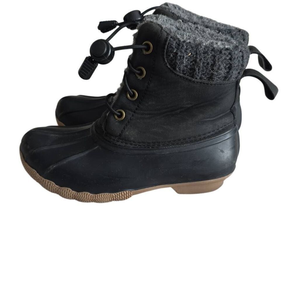 Fabkids Kids Size 11 Black Lined Duck Boots